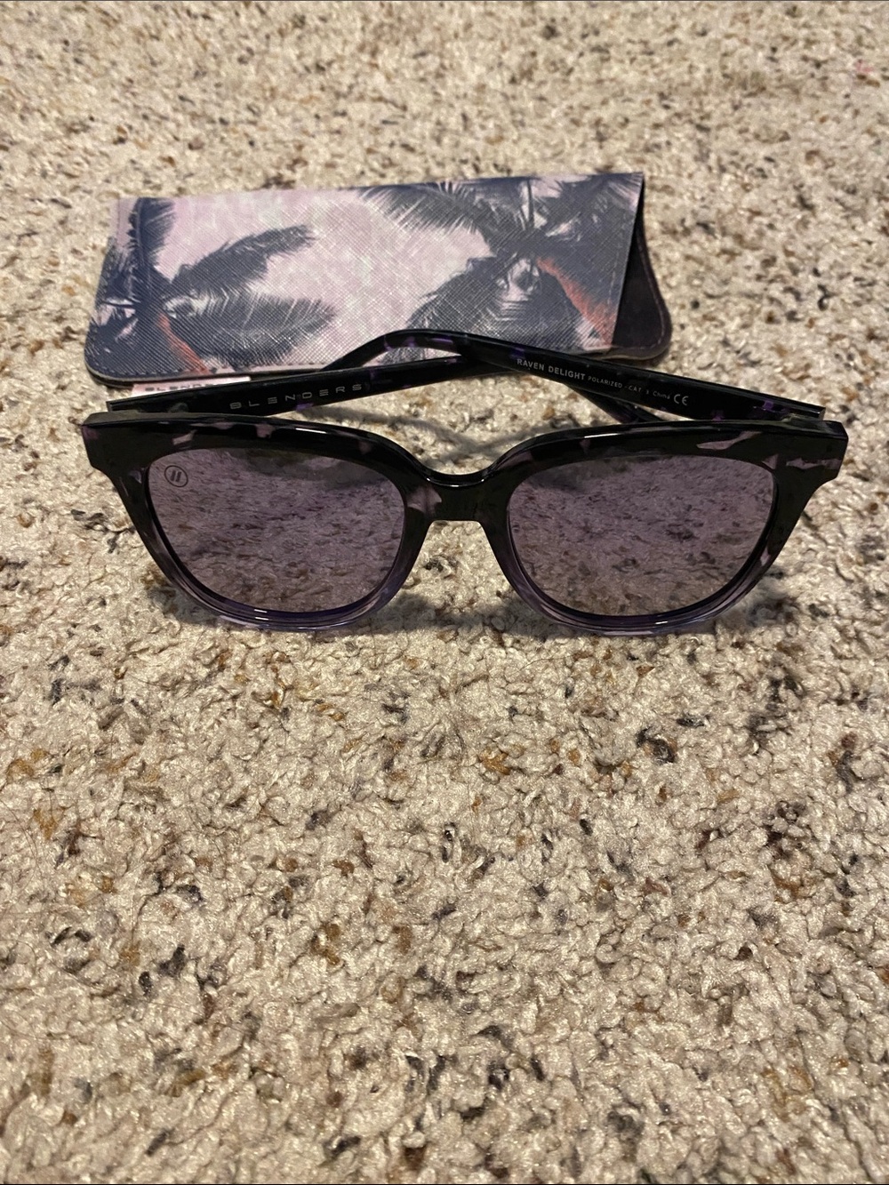 Women's Purple Acetate Sunglasses with Rounded Frame